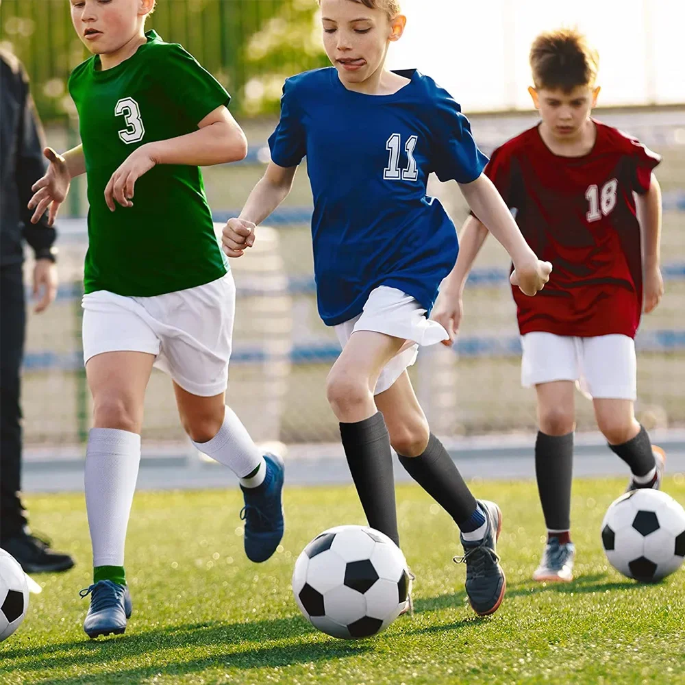 1 Pair Sports Safety Shin Pads Sleeves Breathable Football Shin Holder Instep Socks Nylon Leg Guard Sleeves for Kids Boys Men