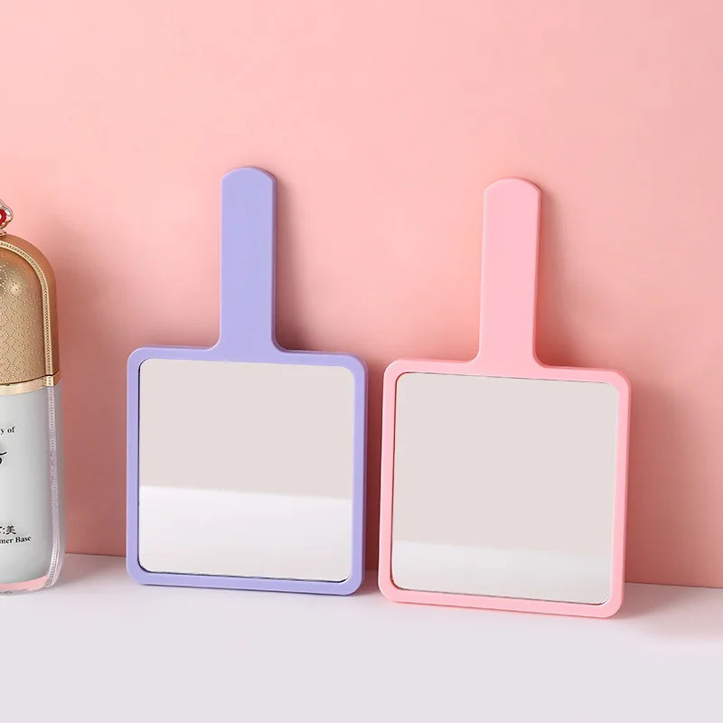 Custom Logo Compact Mirror Travel Small Plastic Handheld Espejo Private Label Cosmetic Vanity Hand Makeup Mirro