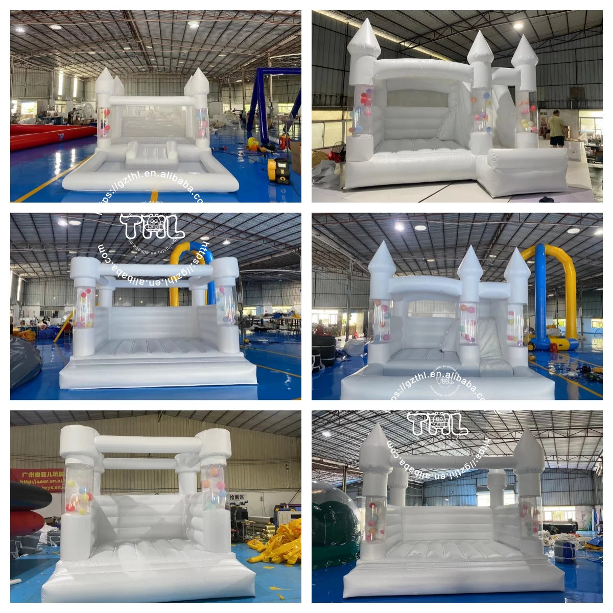 New Design Commercial Bounce House Bouncy Castle Inflatable Balloons Move White jumping castle For Kids