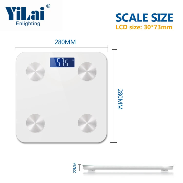 Top sale Tuya wifi scale 180kg White digital Body Fat Analyzer BMI weighing machine household  smart scale