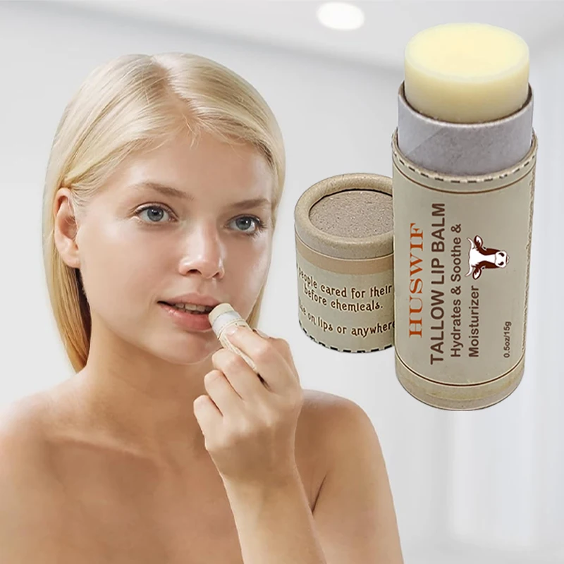 OEM Pure Grass-Fed Moisturizing Beef Tallow Lip Balm Hydrates & Soothes Dry Lips