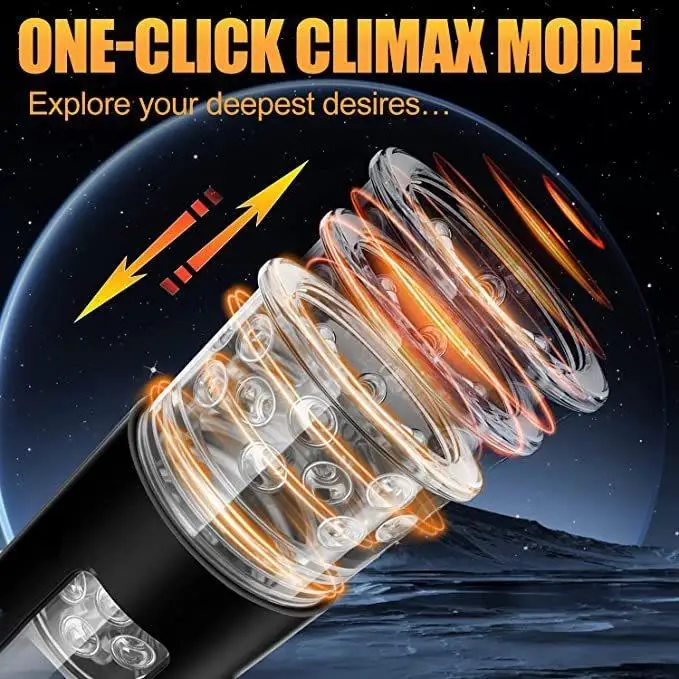 One-click Burst Mode 3D realistic thrust-rotating automatic male masturbator with adjustable suction base