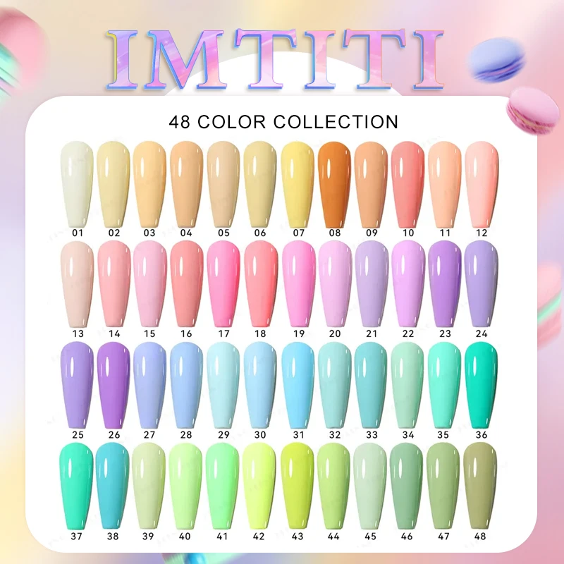 Factory customized plain macaron light nail polish Non toxic Top and Base Coat extended nail polish Paint Uv resin polish