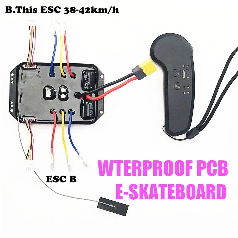 NEW Waterproof PCB 36V 30A OLED Remote Controller DIY electric skateboard ESC