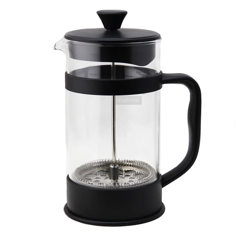 HIGHWIN Multicolor Glass Heat Resistant French Press Coffee And Tea Maker Plastic Frame Coffee French Press