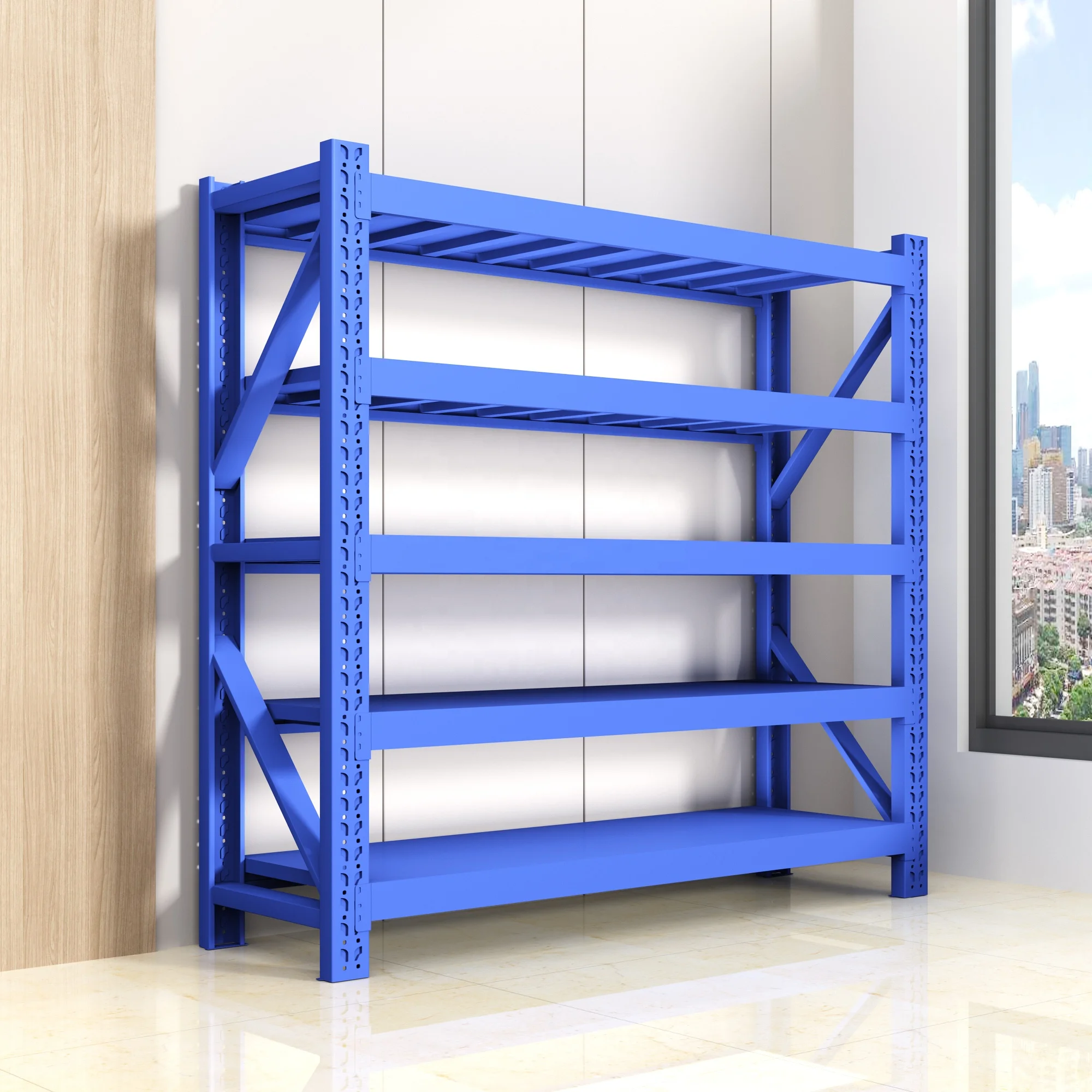 Heavy-Duty Industrial Metal Shelving Rack 200-500kg Load Capacity Adjustable Garage & Warehouse Storage for Tools Tool Storage