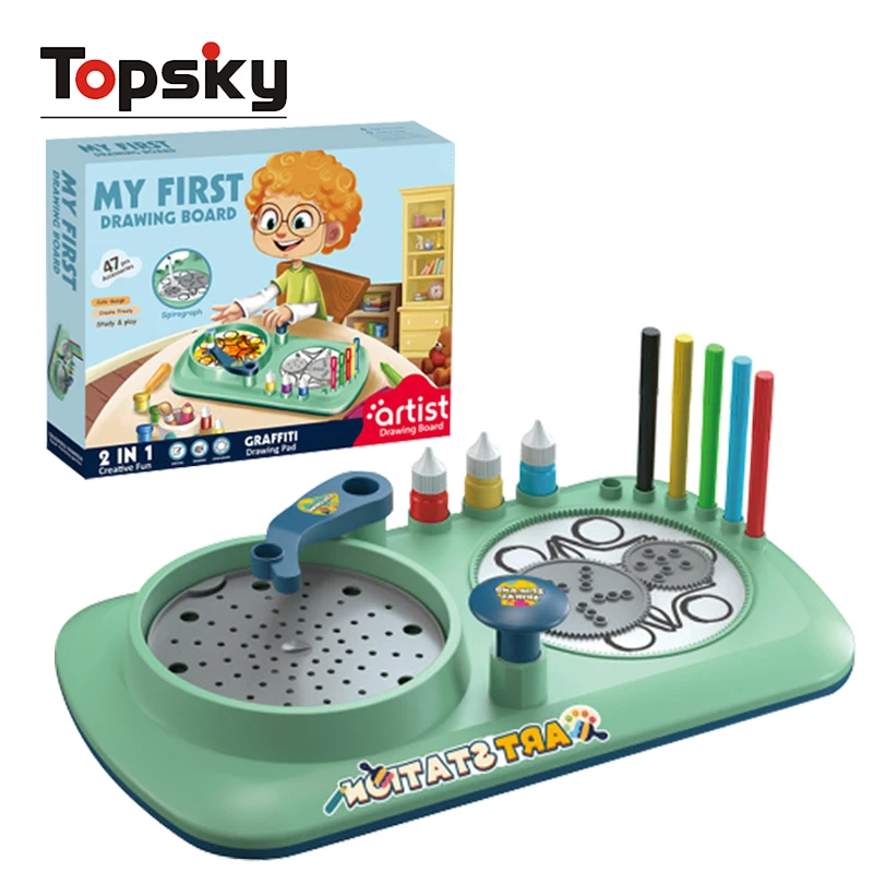 2024 Creative Activity DIY Children Drawing Board Toys Plastic Pretend Play Preschool Educational Kaleidoscope Art Painting Toys