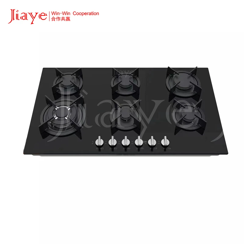 Wholesale Price 6 burner kitchens Gas hob tempered glass panel gas cooker Built in Gas stove