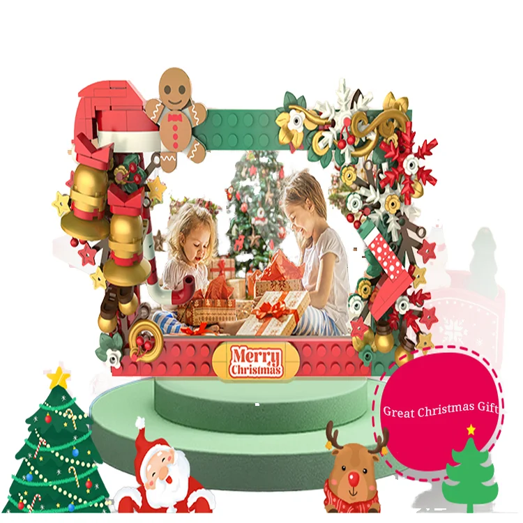 Christmas Photo Frame Building Blocks Assembling Building Blocks DIY Photo Frame Blocks For Boys and Girls Toys