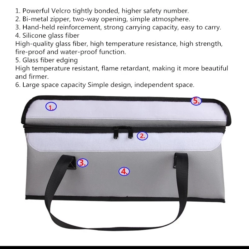 Ebike Battery Electric Bicycle Battery Pack Storage lipo battery bag  Portable Fireproof ExplosionProof Lipo Safety Storage  bag