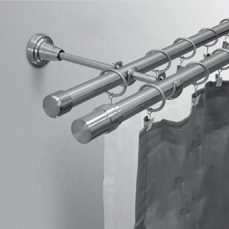 factory direct cheap adjustable curtain rod set  double curtain rod