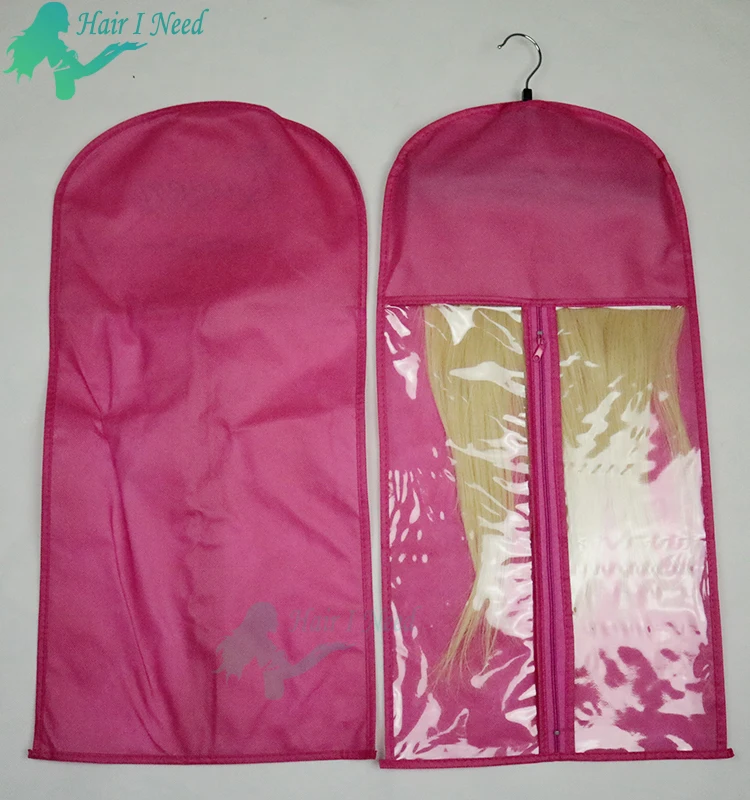 
Hair Extensions Carrier Storage Suit Case zipper Bag and Hanger human hair packaging supplies for hair extension 