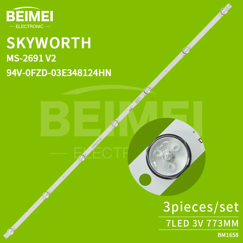 Led Tv Backlight MS-2691 V2 94V-0FZD-03E348124HN LED Strip for Skyworth 43S750U PPTV A43 3pieces/set TV Backlight Strip