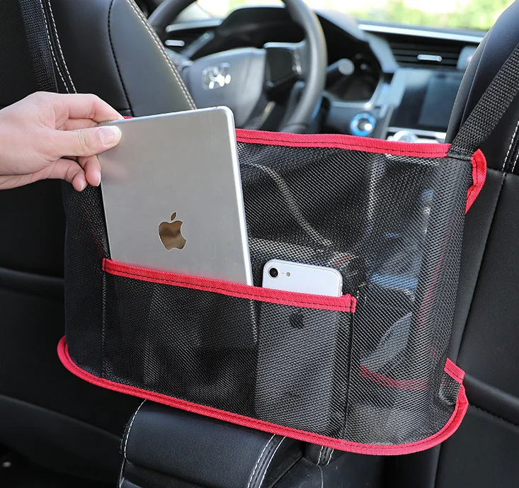 Wholesale Storage Bag Mesh Car Net Pocket Handbag Holder Back Seat Organizer Multy Pocket Durable Foldable 41*25*12cm