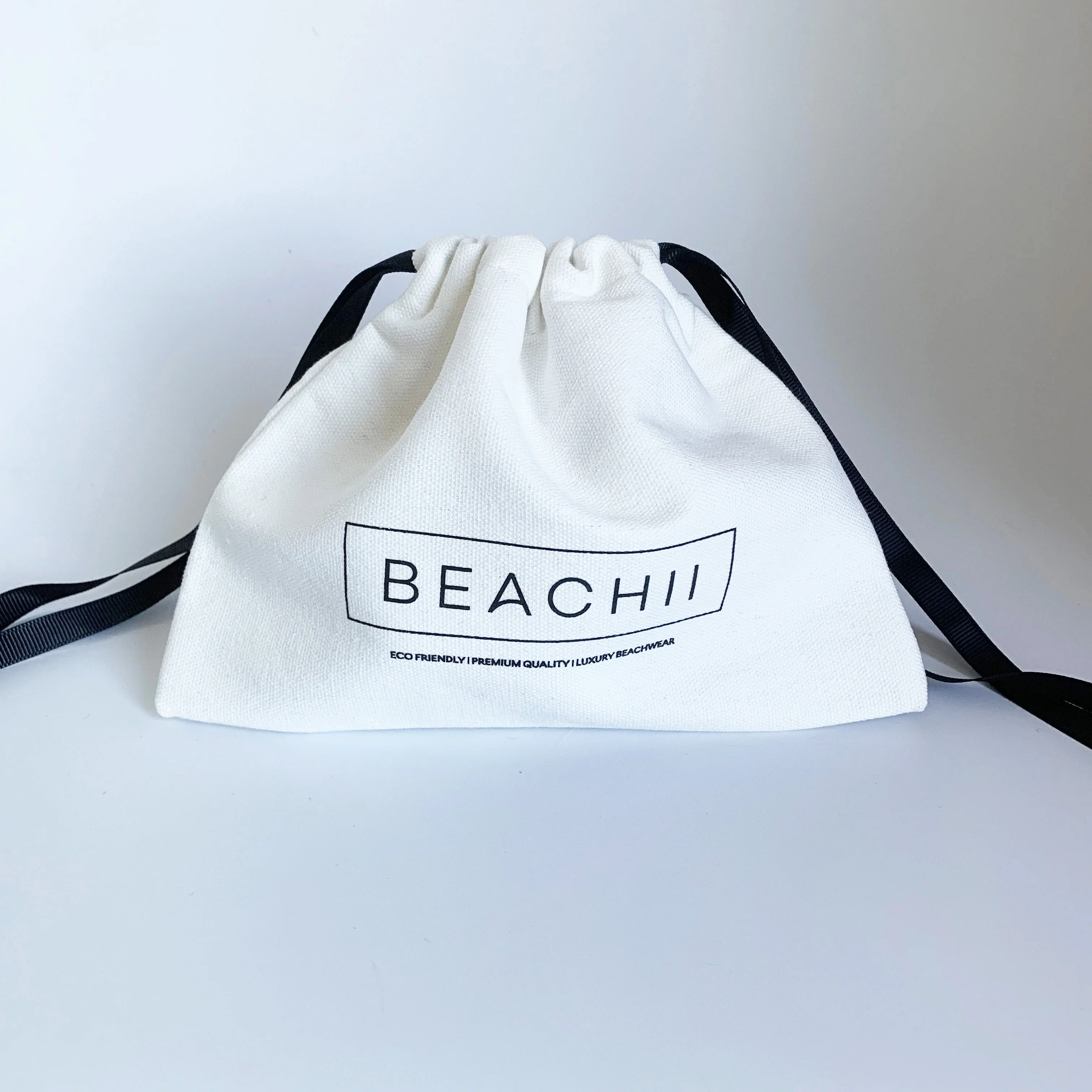 Сделанная на заказ сумка на шнурке из органического муслина/хлопка с логотипом