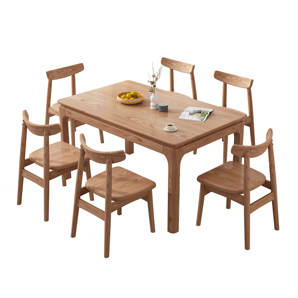 Ash Modern Luxury  Dining Tables And Chairs Set Furniture Dining Table And 6 Chairs For Pizza Shop