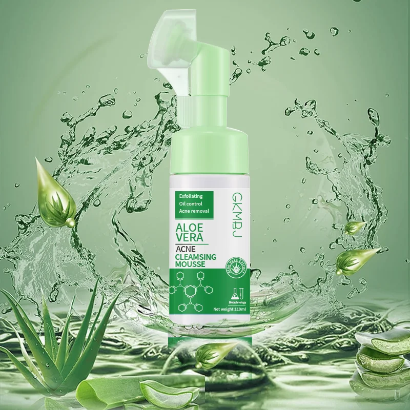 microbial ferment skin care,pore shrink oil control whitening face wash,aloe vera anti acne removal facial cleanser mousse