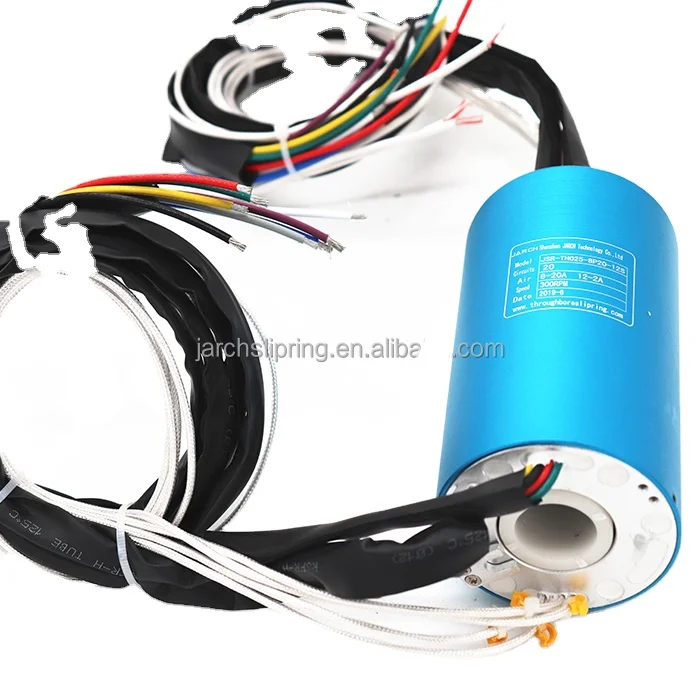Through bore 25mm 12 signals slip rings electro rotary joint contact 8 circuits 20A slip ring