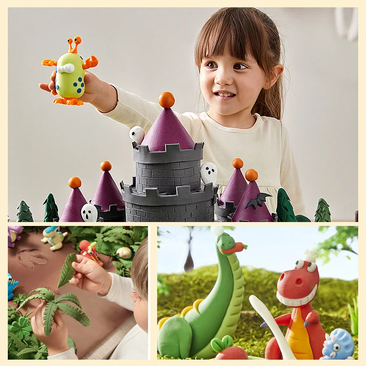 modeling 12 color air clay dry super light bag space polymer diy soft