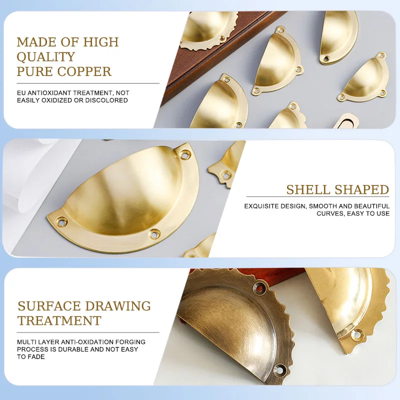 Половина круглая дверная ручка для шкафа винтажный декор антикварные ручки раковины медные