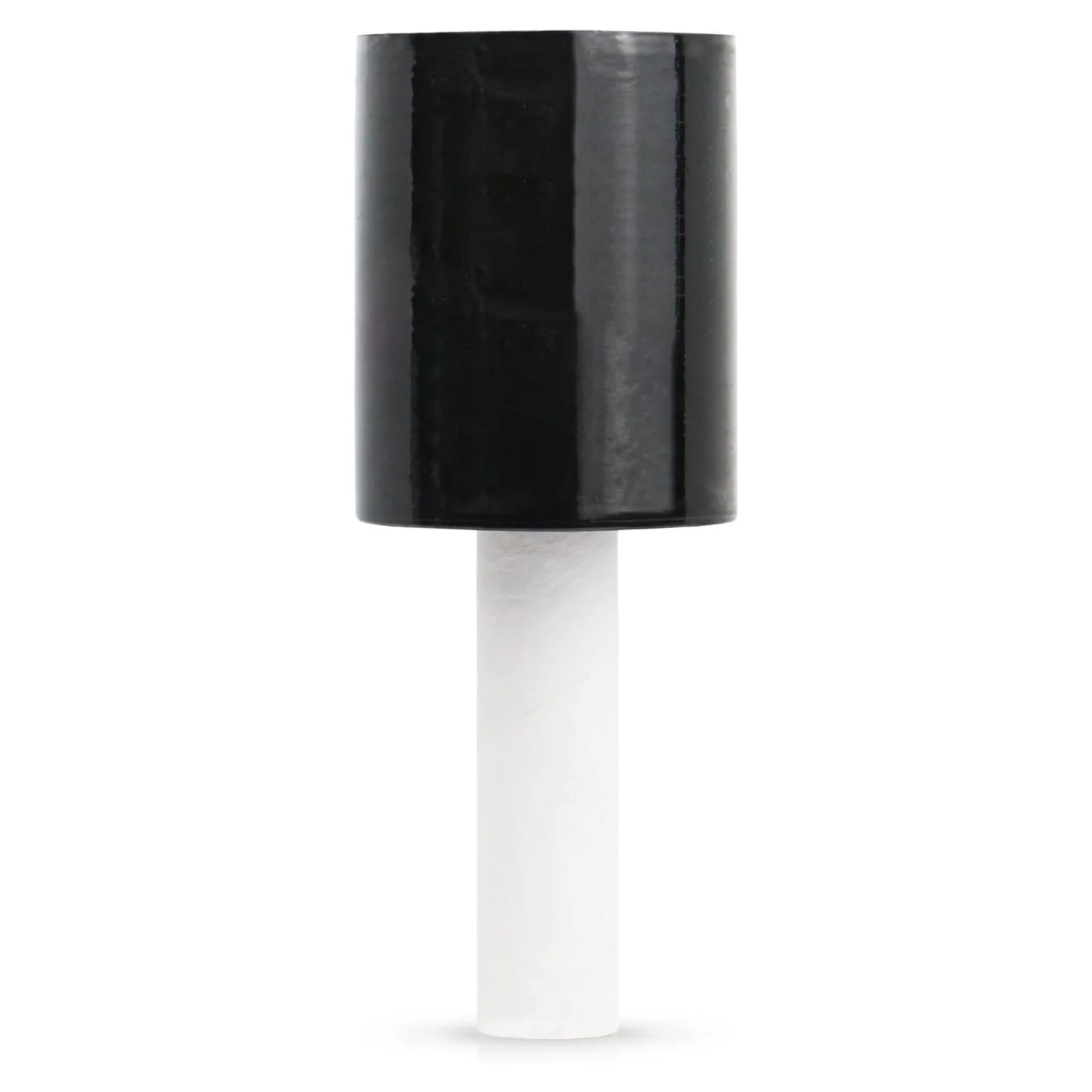 Black Mini Stretch Wrap Roll with Handle Durable Self-adhesive Plastic Wrap Heavy Duty LLDPE Wrap for Packing and Moving