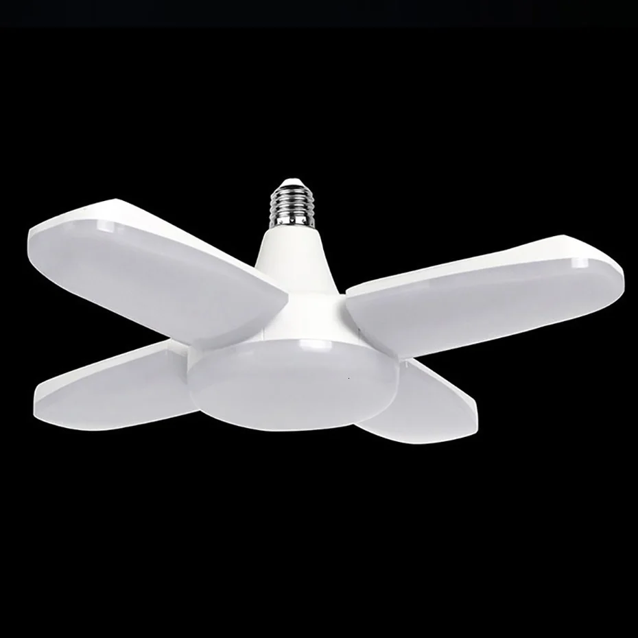 60W Foldable Fan Blade LED Pendant Lights No Flicker B22 E27 LED Bulb 360 Degrees Adjustable Deformable Lamp