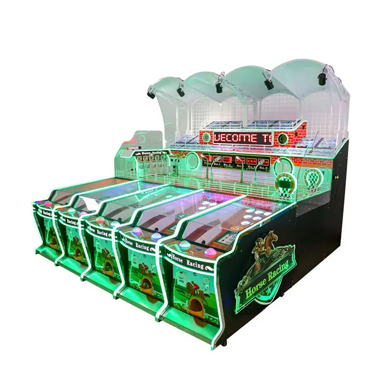 Amusement Carnival Booth Game Coin Operated 5 Players National Horse Racing Bounce Ball Ticket Redemption Machine
