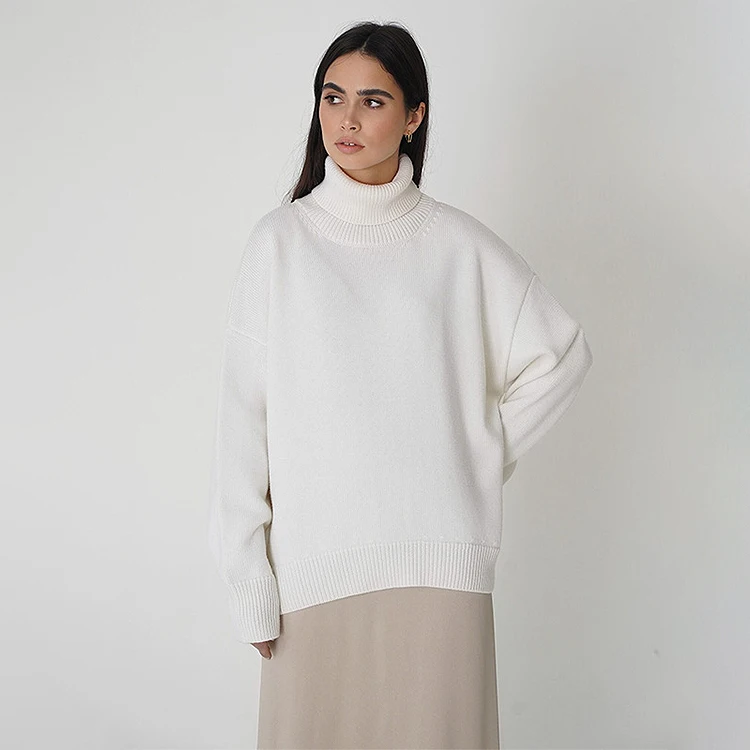 HQSLP Knitwear Women Loose Pullover Knit Sweater Sets Wholesale Soft Casual Long Sleeve Plus Size Wholesale Sweater Long Sleeve