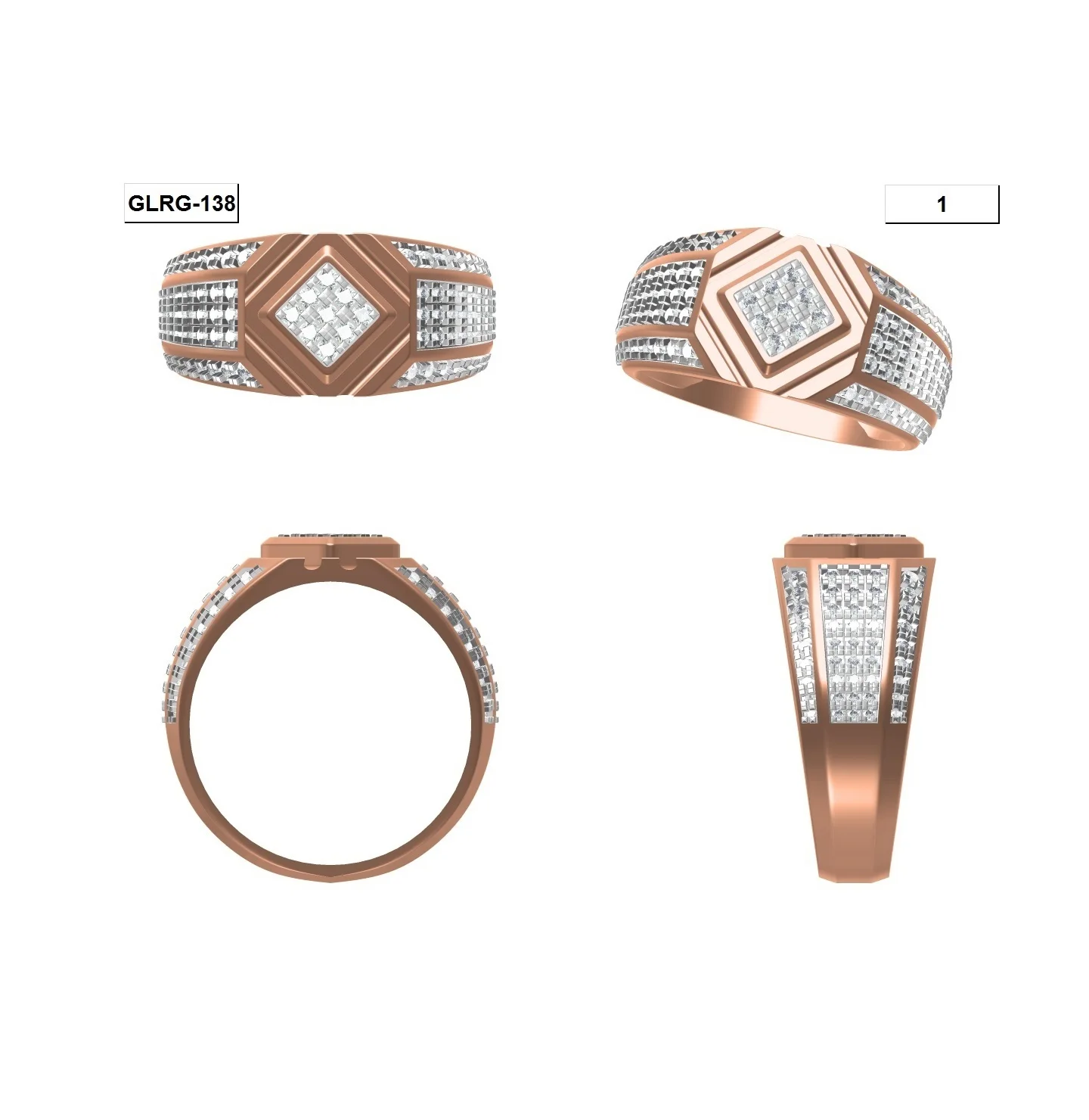 
4.55 Grams 14k Rose Gold Ring For Men with Natural IGI Certified 0.74 Carat Si-GH Color Diamonds, Custom Rings For Men & Women 