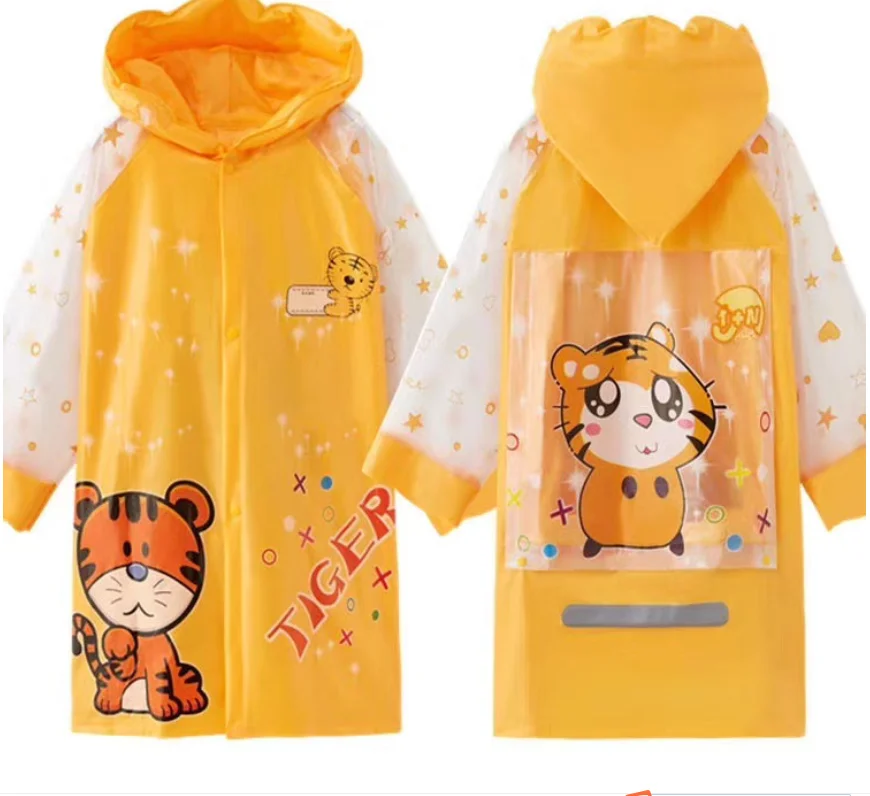 Rain Coat Raincoat For Kids Pu Rain Jacket Wholesale Waterproof Rain Coat Long Jacket Yellow For Children RAINWEAR Raincoats Kid