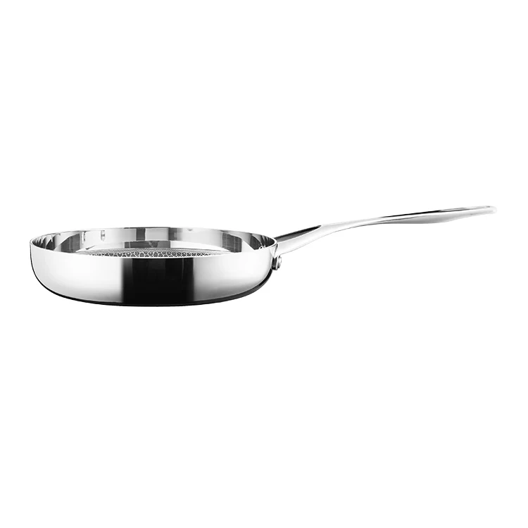 New Design Stainless Steel Italy Style Home Use Nonstick Frying Pan With Long Handle
