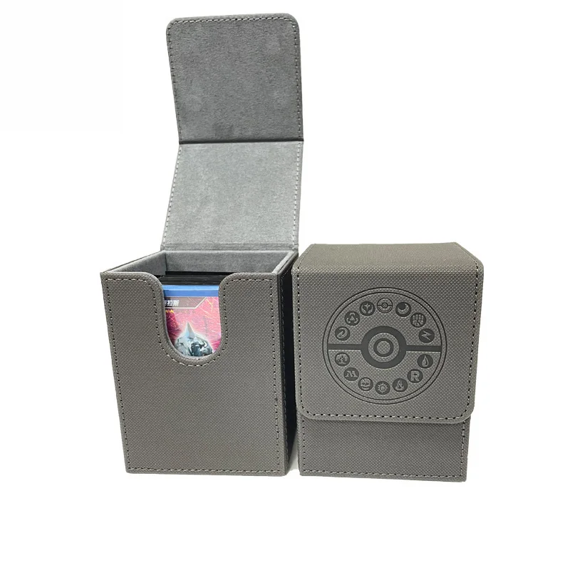 High quality PU Leather Game Pu Cards Deck Box Game Card Box poke mon Trading Card Storage Box