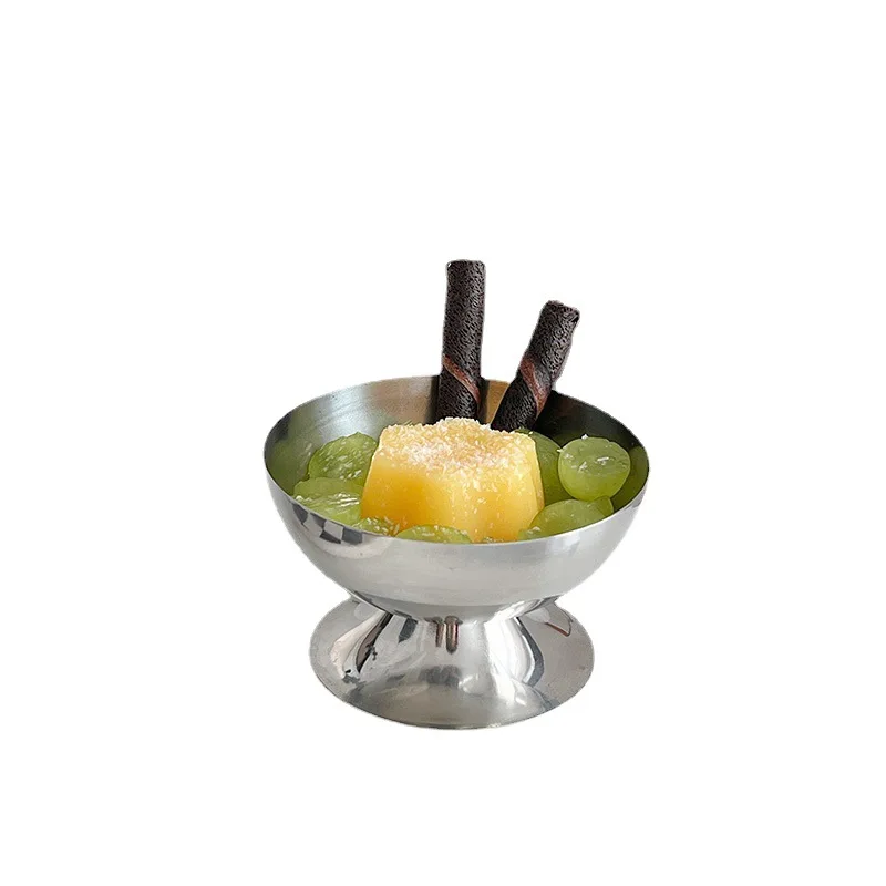 High Foot Breakfast Dessert Fruit Bowl Coconut Yogurt Pudding Bowl Milkshake Cup Ice Cream Bowl