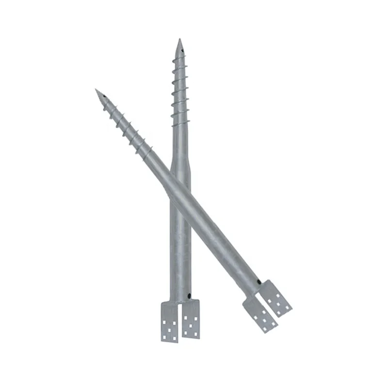 Customized galvanized ground earth screw anchors helical screw pile otter u type ground screw