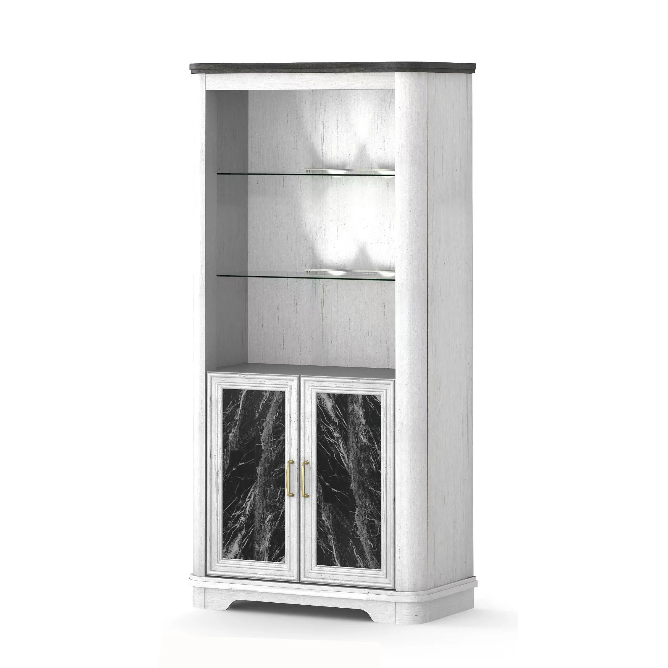 Modern Space-saving Home Office Versatile 3 Layer Display Storage Rack MDF Wooden Book Shelf Bookcase