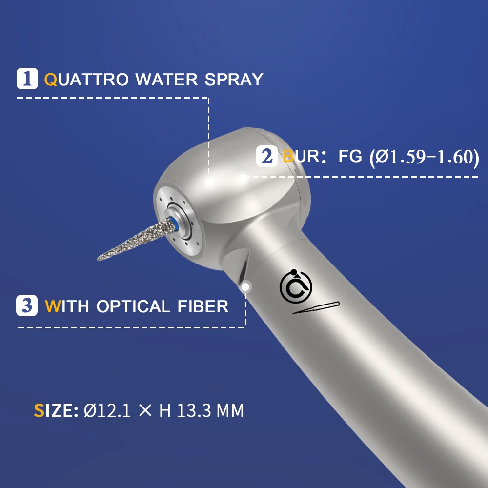 AI-M900L Dental high speed air turbine handpiece 26W 3X-Power Torque Head Ultralight Titanium Body K/N/S/W/B/ Coupling