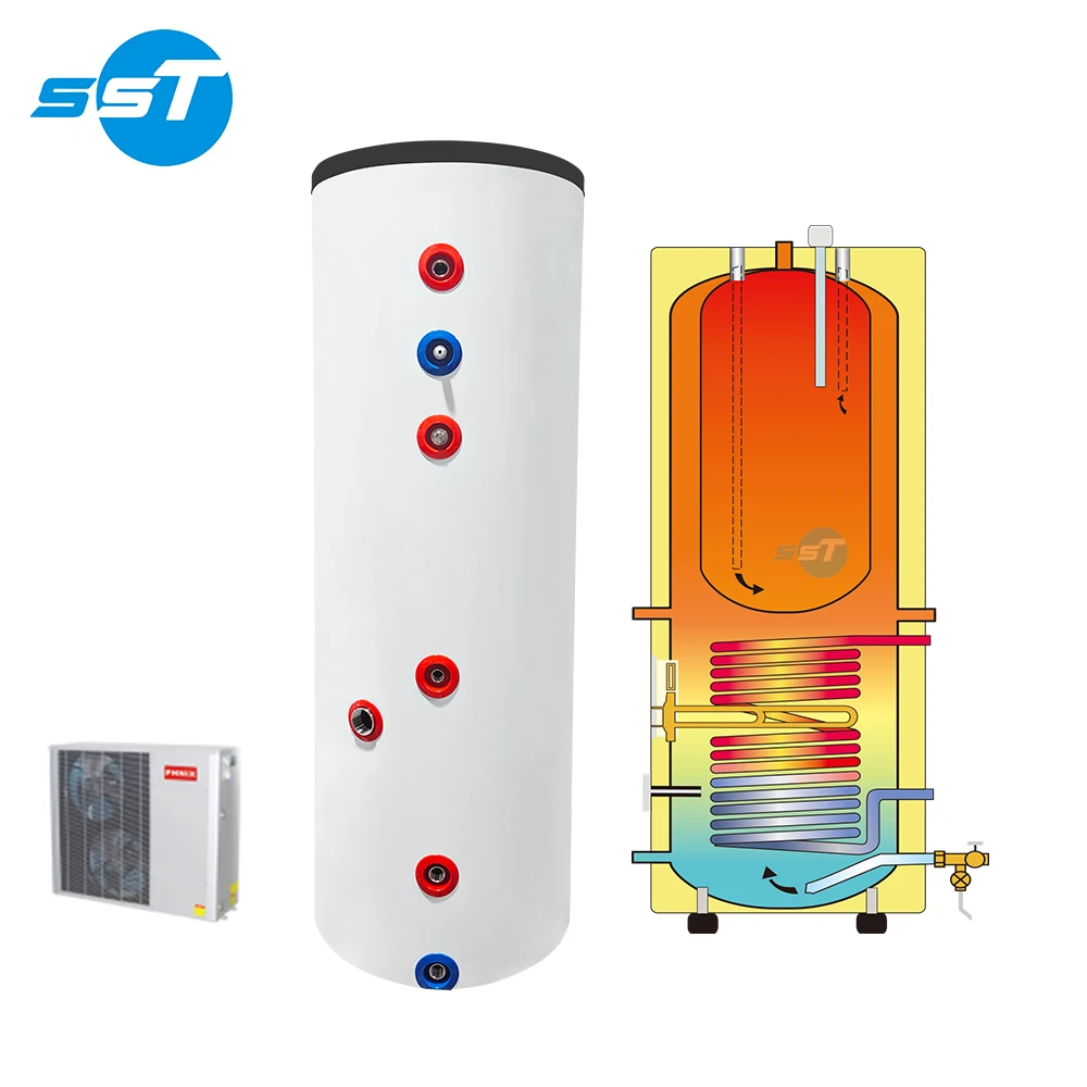 500l катушечный теплообменник Солнечный Резервуар для горячей воды воздушного насоса теплового