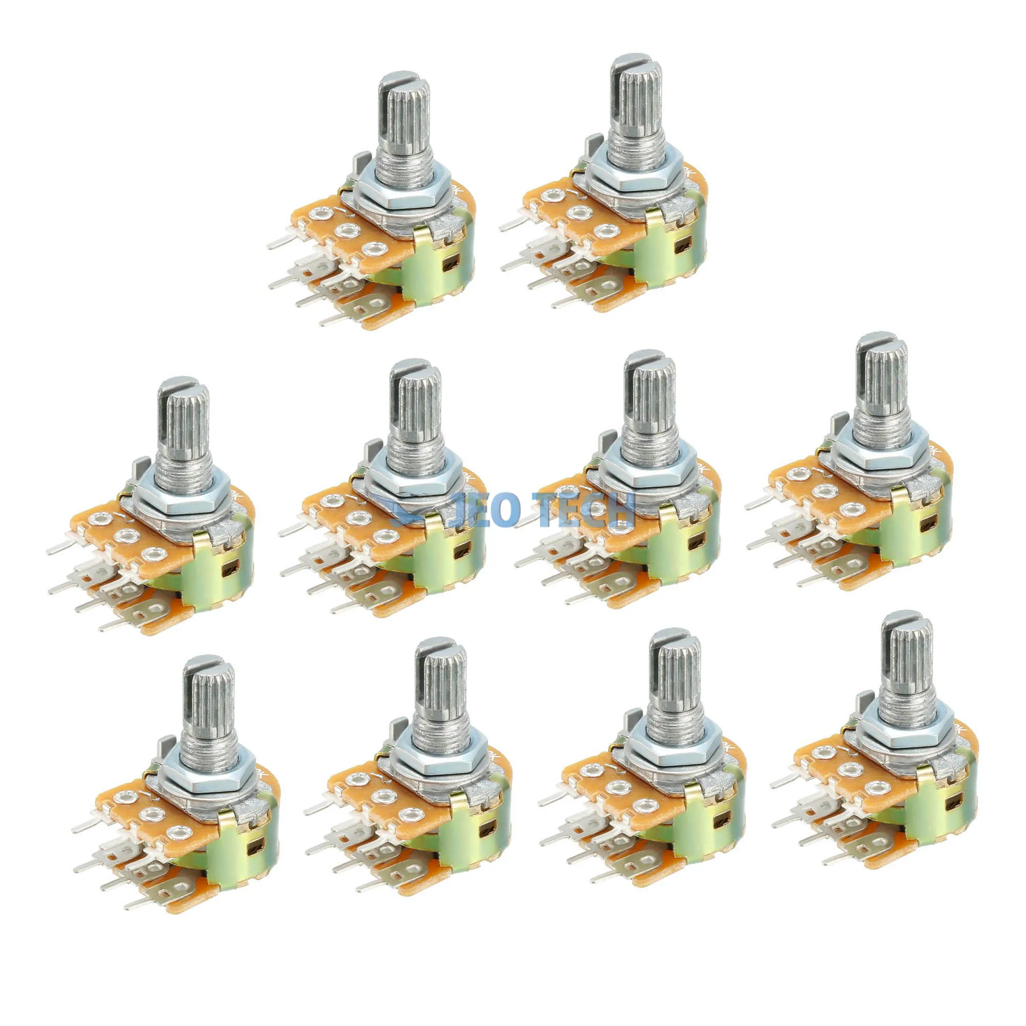 Dual stereo potentiometer handle length 20mm 6 pin Fever audio amplifier volume potentiometer B100K B104 100K