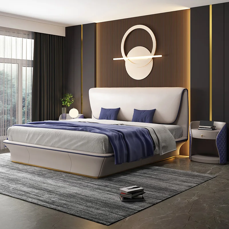 Modern Home Furniture Luxury king Size Double Master Bedroom Set Modern Adult Upholstered Bed