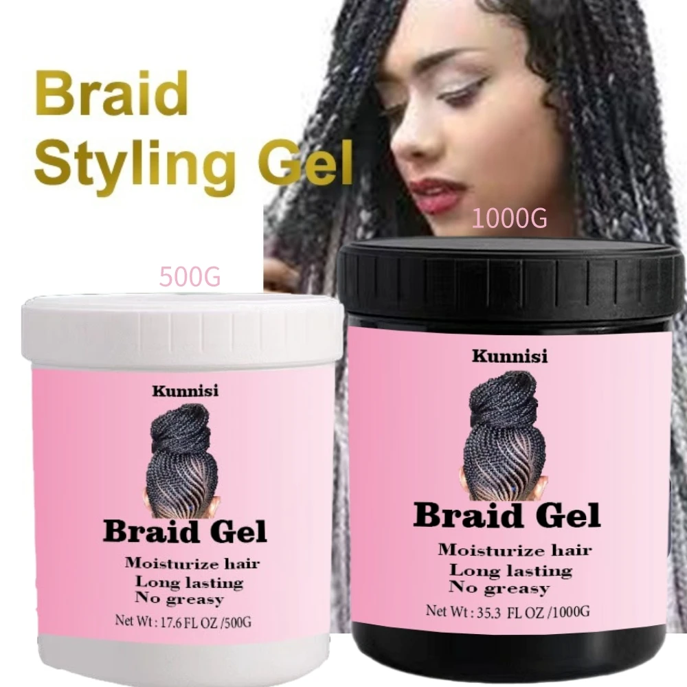 Private Label Hair Care Organic Braiding Hair Gel No Flake Strong Hold Twist Lock Braiding Gel Extra Hold Loc and Twist Gel