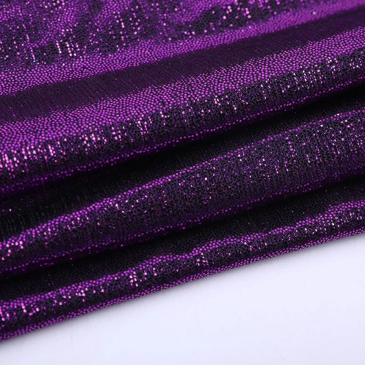 Customized Stretch Glitter Holographic Polyester Fabric Metallic Foil Lame Laser Stage Clothes Print Fabric for Dress