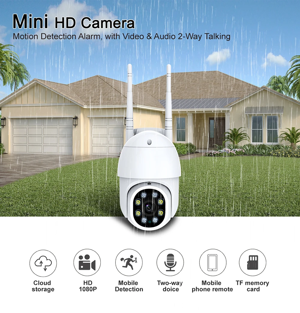 1080P PTZ IP Camera HD Wifi Outdoor Speed Dome YCC365 Plus Wireless Wifi Security Camera Pan Tilt 2MP Network CCTV Surveillance