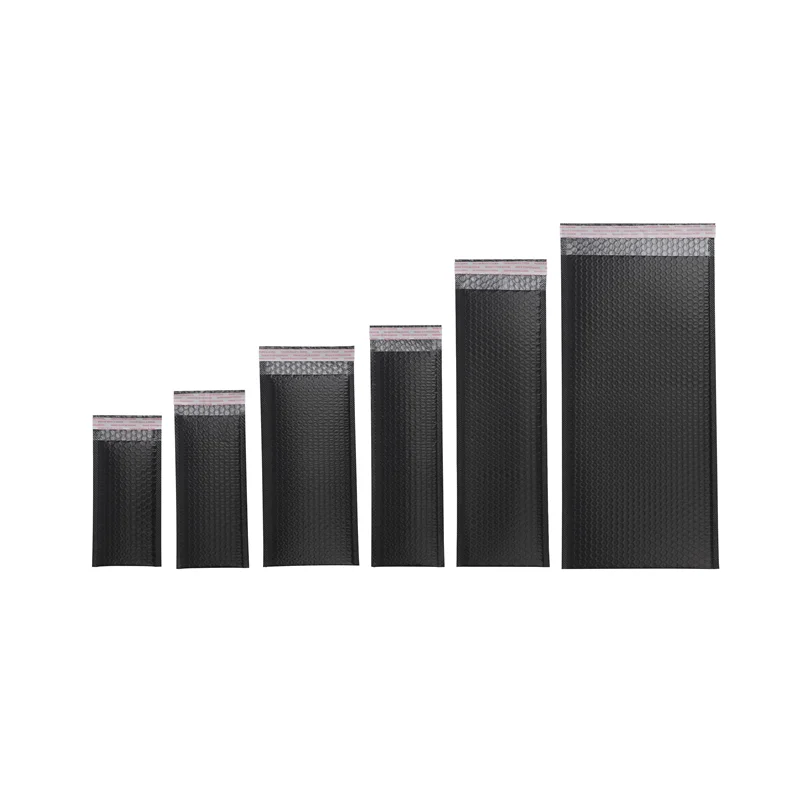 Small Business Shipping Padded Envelopes Cushion Eco Friendly Packaging Postage Bags Black Poly Bubble Mailer Custom Print