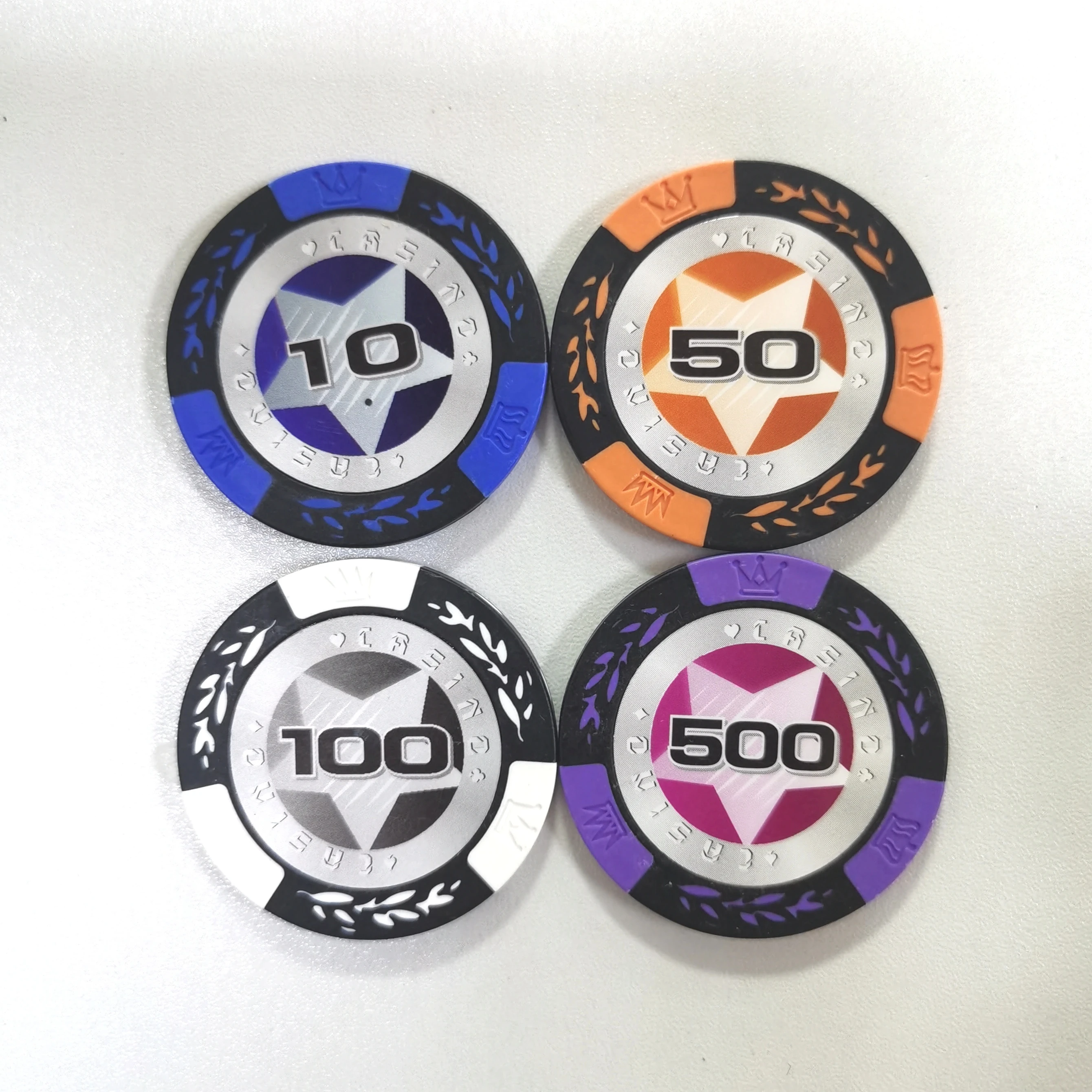 Wholesale Las Vegas Custom Clay Poker Chips Custom Sticker Inlaid Poker Chips