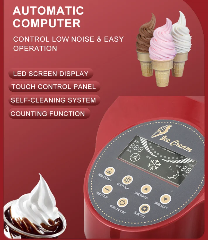 1 Nozzle Single Flavour Table Soft Icecream Ice Cream Maker Automatic Machine For Making Ice Cream Homeuse Rent Catering Store