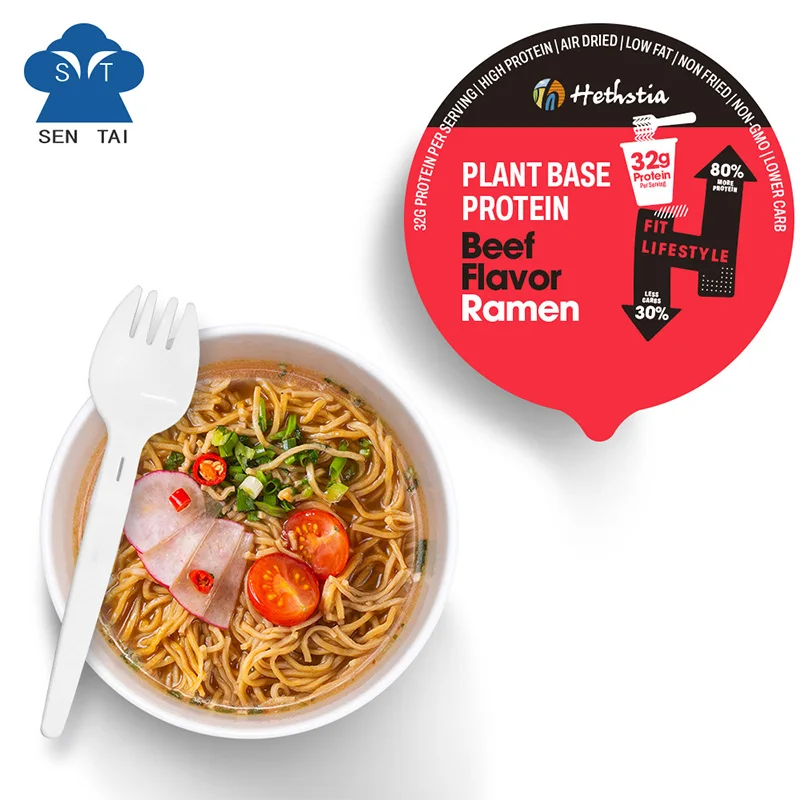 High Protein Cup Noodles Vegan Keto-friendly Low Carb Plant Base Protein Beef Flavor Ramen