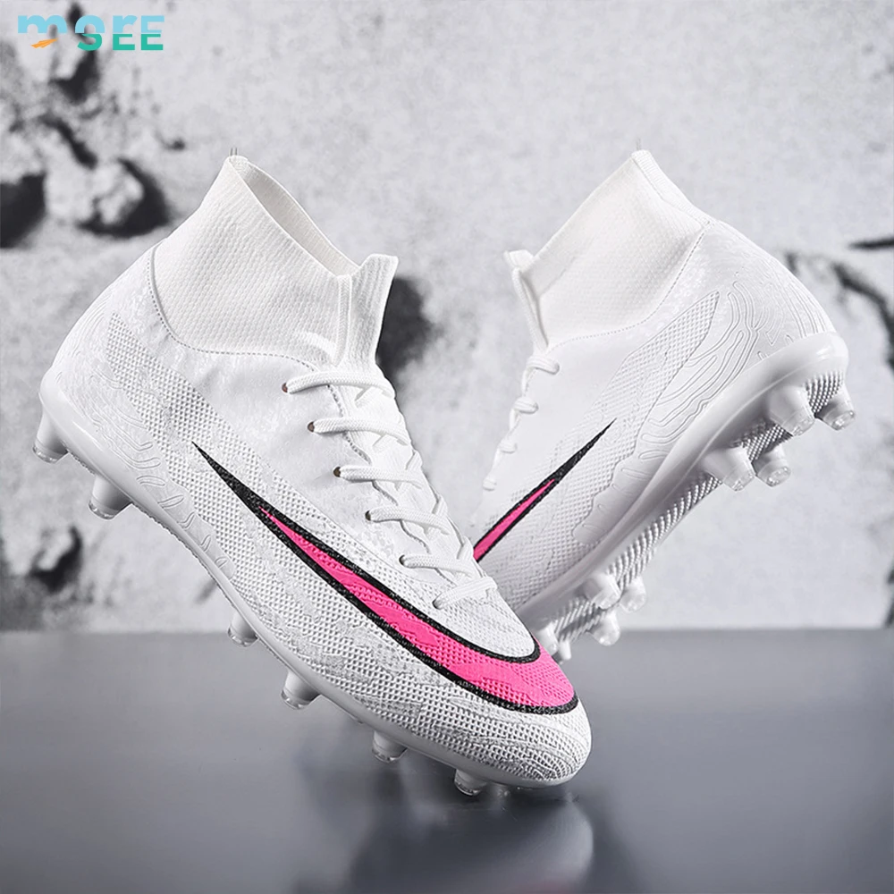 SeeMore Brand Adult Men Football Shoes Athletic Professional Spikes High-top Indoor/Outdoor Training Soccer Shoes Soccer Cleats