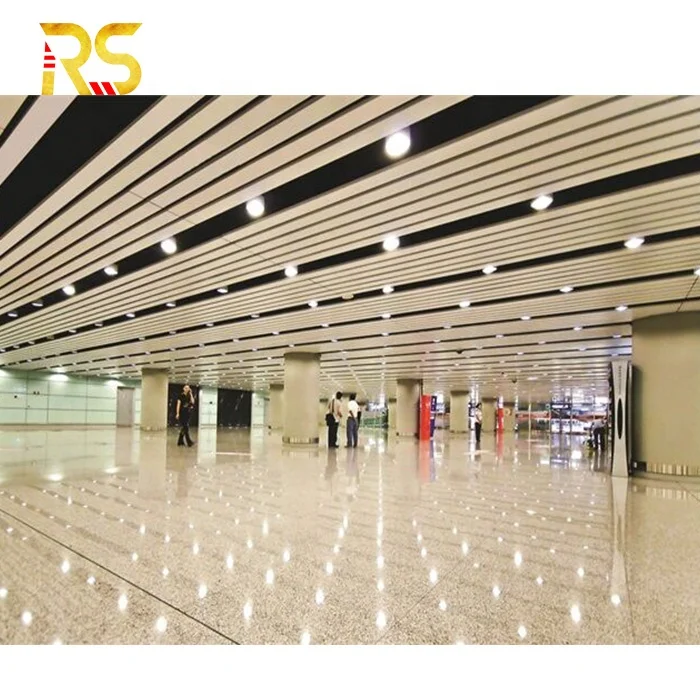 Foshan Modern Decorative White Aluminium Strip Ceiling Tiles Interior Roof Metal Suspended Sheet for Shopping Mall