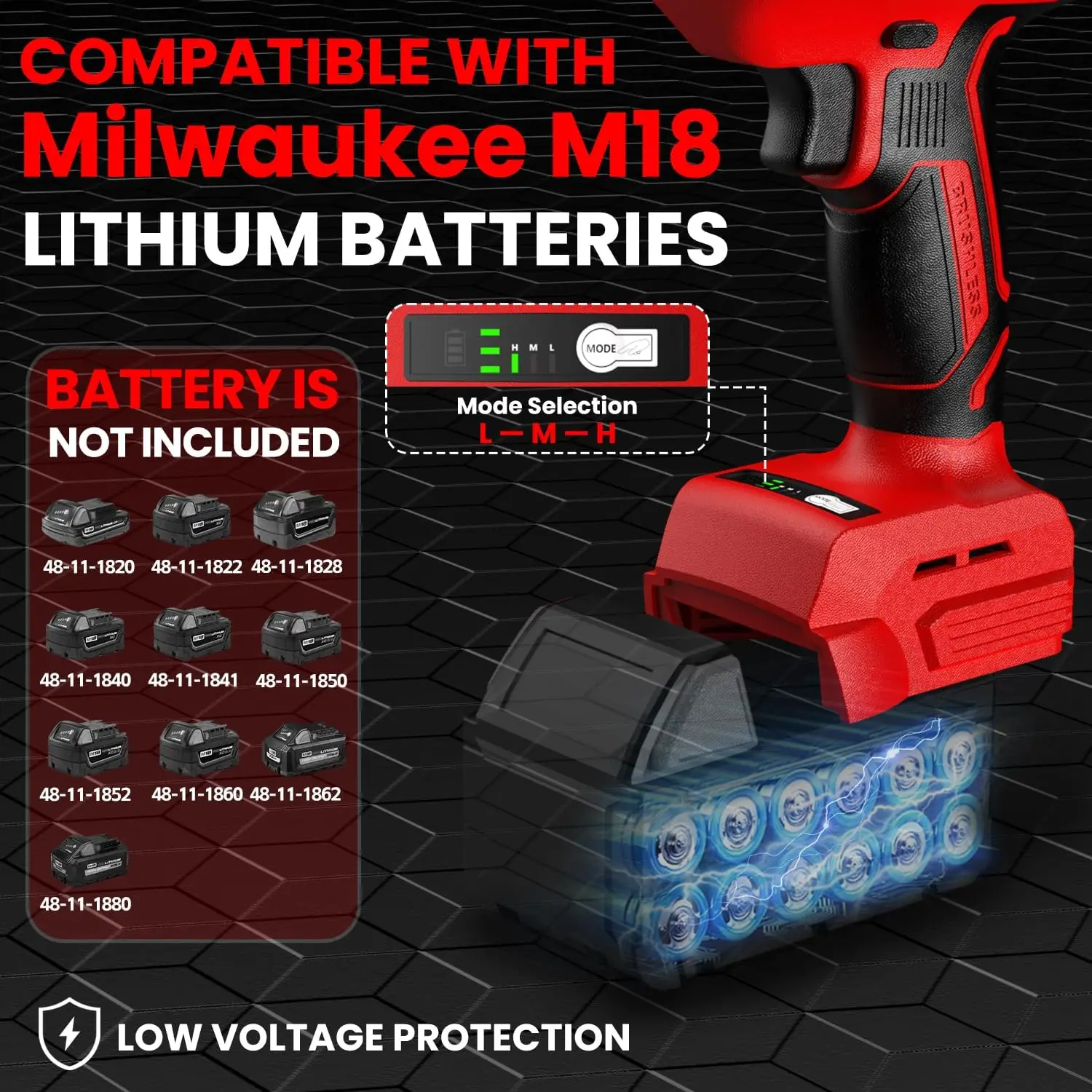 Cordless Reciprocating Saw for  Milwaukee M18  Battery, 3 Variable Speed 0-3500 Brushless Recipro Saw, Tool-free Blade Change