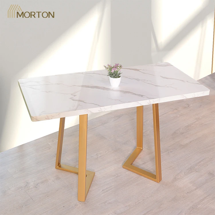 Commercial furniture plywood top with laminate metal legs dining table for coffee shop use